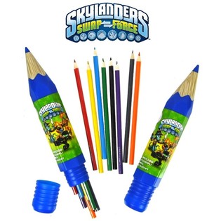 Skylanders F&auml;rgpennor - 8-pack i Stort R&ouml;r (6 st)