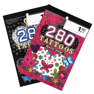 Tatueringsh&auml;ften med 280 Klisterm&auml;rken (24 st.)