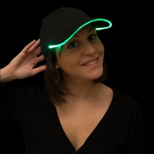 LYSANDE LED-KEPS / PARTY CAPS - F&Auml;RG: GR&Ouml;N (12-PACK)
