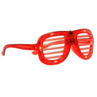 SHUTTER SHADES Glasögon med LED - Färg: Röd (12 st)