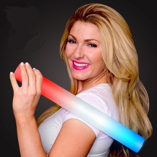 LED Foam Sticks - Multi Color Party-stav - R&ouml;d/Vit/Bl&aring; (24 st)