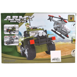 BRICKS Byggklossar Milit&auml;rhelikopter och Jeep