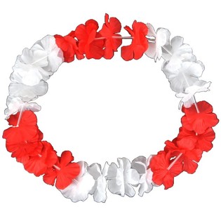 Hawaii-kransar Röd/Vit (50-pack)
