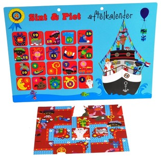 Sinterklaas & Piet Nedr&auml;kningskalender - Modell 2 (9-pack)