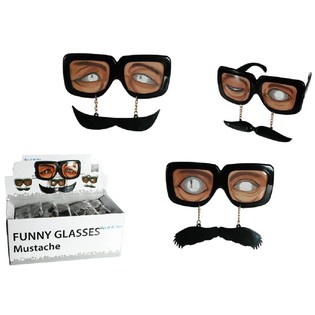 ROLIGA GLAS&Ouml;GON MED MUSTASCH I DISPLAY (36 st.)