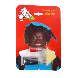 Zwarte Piet Sminksats p&aring; Kort (6-pack)