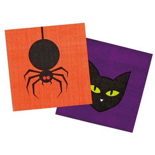 Servetter 12-pack - Motiv: Spindel & Katt (6 set)