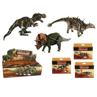 Uppdragbart Dinosaurie 3D-pussel i Display (20 st.)