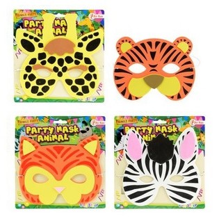 Djurmasker i Foam Mix p&aring; Kort (18 st)