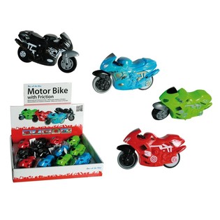 Friktionsmotorcykel Gadget med 5 funktioner i display (12-pack)