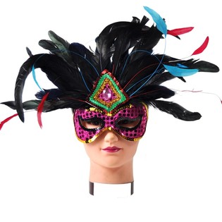 &Ouml;gonmask med Fj&auml;drar - Modell 9 (12-pack)