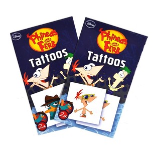 2-DELADE DISNEY TATUERINGAR - MODELL: PHINEAS OCH FERB (50 st.)