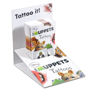2-delade Disney-tatueringar i display - Modell: Mupparna (50 st.)