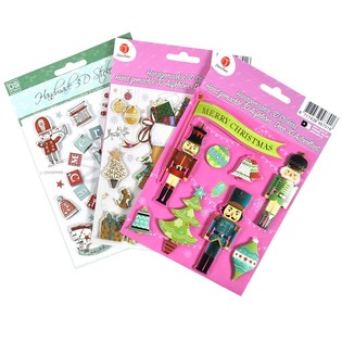 Assorterade 3D Julstickers (6-pack)