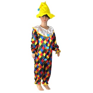 CLOWNMASKERADDRÄKT FÖR BARN - STORLEK 8