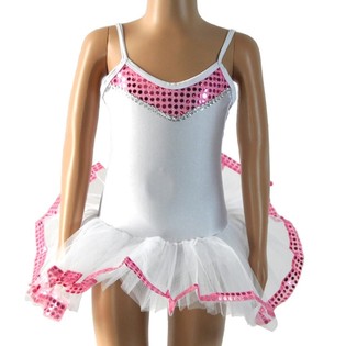 Vit/Rosa Tutu f&ouml;r Barn - Storlek 10