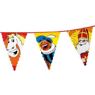 Stor Sinterklaas & Piet Vimpelgirlang 6 Meter (13 st)