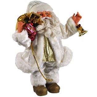 Stor lyxig dekorationsjultomte vit 35 cm (2 st)