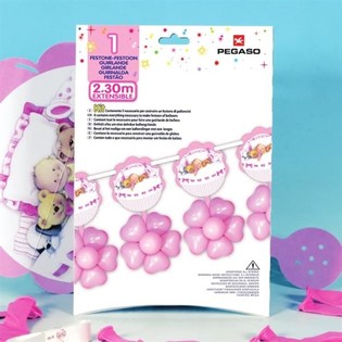 STOR BALLONGGIRLANG 2,3 METER - ROSA (3 st.)