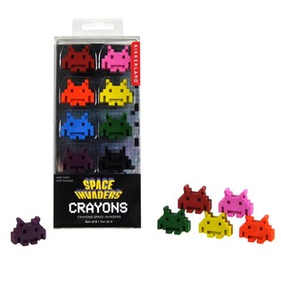 8 STYCKEN SPACE INVADERS VAXKRITOR I ASK (12 st.)