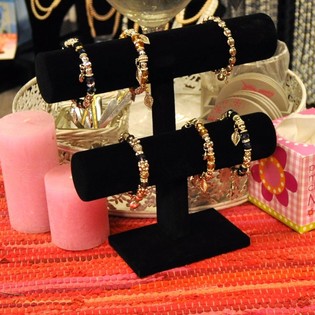 Armbandsdisplay i sammet med 2 rullar (3 st.)