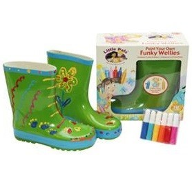 FUNKY WELLIES - F&Auml;RGL&Auml;GG DINA EGNA GUMMIST&Ouml;VLAR - GR&Ouml;N / STORLEK: 26