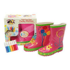 M&aring;la Dina Egna Gummist&ouml;vlar Funky Wellies - Rosa / Storlek: 28