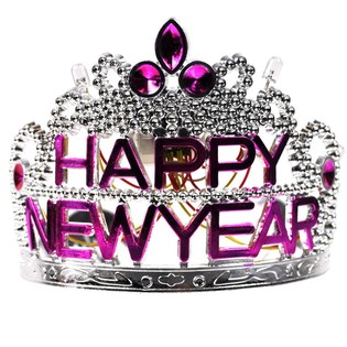 HAPPY NEW YEAR-krona med belysning (10-pack)