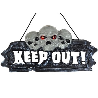 HALLOWEEN DEKORATIONSSKYLT MED LJUS OCH LJUD (2-pack)