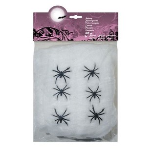 100g Dekorativt Spindeln&auml;t med 6 Spindlar - Vit (4 st.)