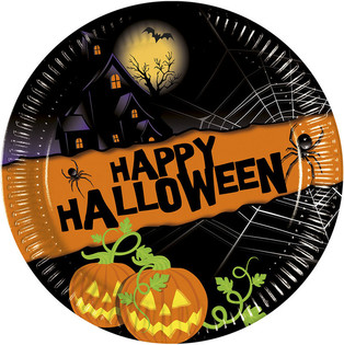8-pack Eng&aring;ngstallrikar - Modell: Happy Halloween (6 st)