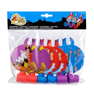 6 st Piet Piraat Rullfl&ouml;jter (12-pack)
