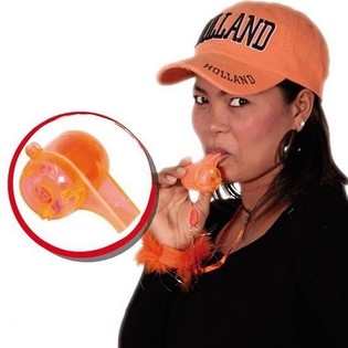 Stor Orange Visselpipa med Ljus i Display (24 st.)