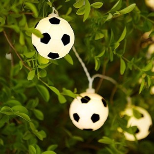 Ljusslinga Fotboll SVART/VIT med 10 lampor (9 st.)