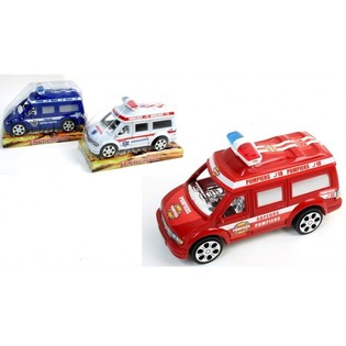 Polis och Ambulans Friktionsfordon på Blister (6-pack)