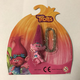 Trolls-figur p&aring; kedja p&aring; kort (12-pack)