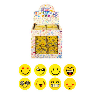 SUDDGUMMI MODELL: 4-DELAT SMILEY SUDDGUMMI-SET I DISPLAY (120 st.)