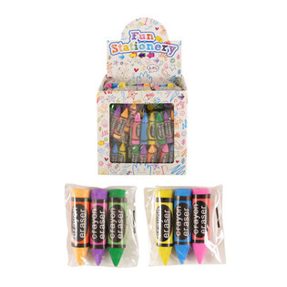 Suddgummi-modell: 3-delat set med kritformade suddgummin i display (84 st)