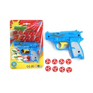 Skivpistol leksakspistol på kort (24-pack)