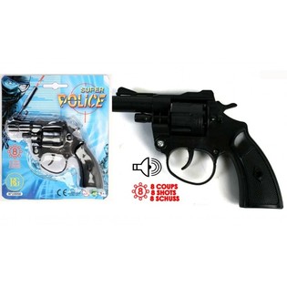 KNALLPULVERPISTOL POLIS, 8-SKOTTS (24-pack)