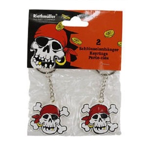Set med 10 st 2-pack piratnyckelringar
