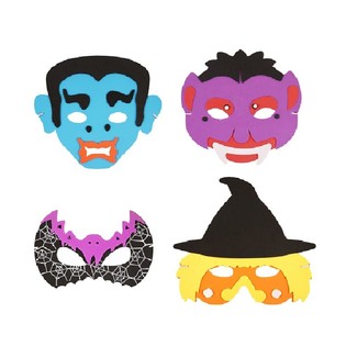 Mix Halloween-masker i Foam (24 st.)