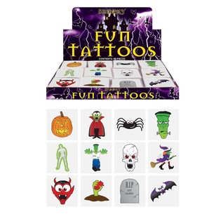 Fun Tattoos &ndash; Halloween-modell (48-pack x 12 st)