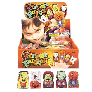L&auml;skiga Halloween Fingerdockor Figurer i Display (96 st)