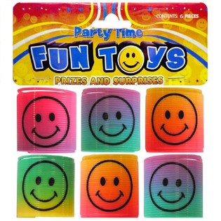 6-PACK MINI SMILEY SPIRALER &Oslash;3.5 CM I P&Aring;SE (6 P&Aring;SAR)