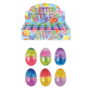GLITTER PUTTY ÄGG I DISPLAY (24 st)