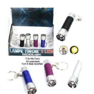 5 LED-ficklampa med Nyckelring i Display (24 st)