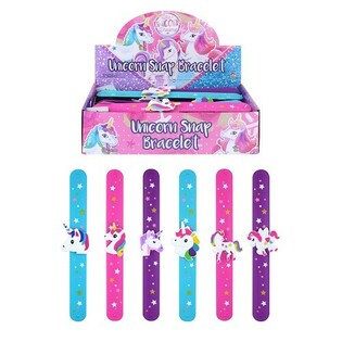 Enh&ouml;rning Slap-armband / Unicorn Snap (24 st)