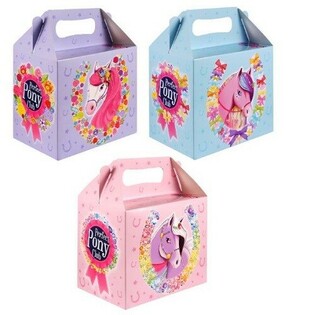 Barnmenybox – Ponnyer – 14 x 9,5 x 18 cm (6-pack)