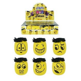 STORA MOODY FACES KL&Auml;MBOLLAR / STRESSBOLLAR I DISPLAY (12-pack)